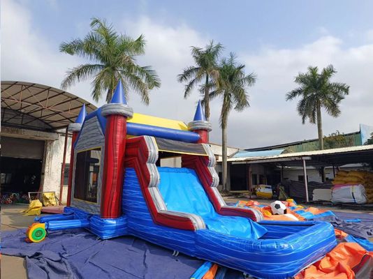 Aufblasbare Marmorwand Effekt Sprunghaus mit Schieberegler und Pool