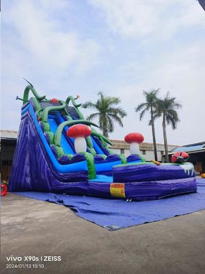 Marmorwand Pilzkönigreich aufblasbare Wasserrutschen mit Pool