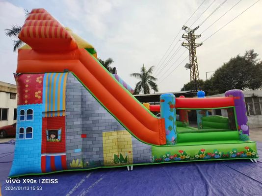 Fun Park Trocken aufblasbare Sprungrutschen mit Süßigkeiten-Shop-Thema