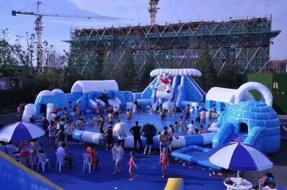 Snow World Outdoor aufblasbarer Wasserpark mit großem runden Pool