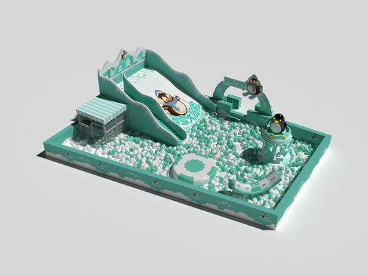 Pinguin-Thema Indoor Spielplatz Schloss aufblasbar Springen mit Kugeln Pool