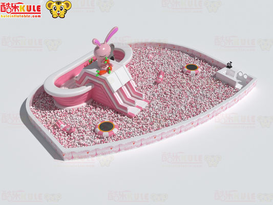 Bad aufblasbare Rutschen rosa und weiß für große Kugeln Pool