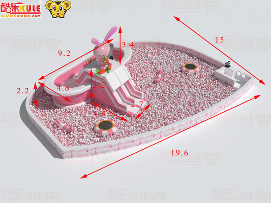 Bad aufblasbare Rutschen rosa und weiß für große Kugeln Pool