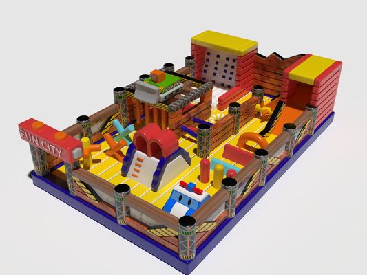 Fun City Aufblasbares Indoor-Spielplatz 11*7*3m mit Wandklimm-Rutschen