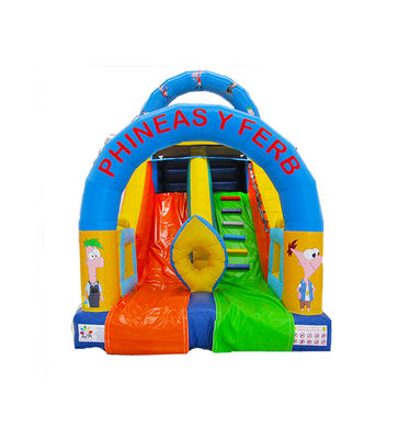 Kinder-Spaßpark aufblasbare Phineas Y Ferb-Rutsche zum Mieten