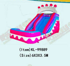 Pink Crown aufblasbare nasse trockene aufblasbare Rutsche mit Pool
