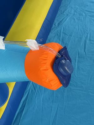Polyester-Oxford aufblasbare blau-orangefarbene Wasserrutsche für Kinder