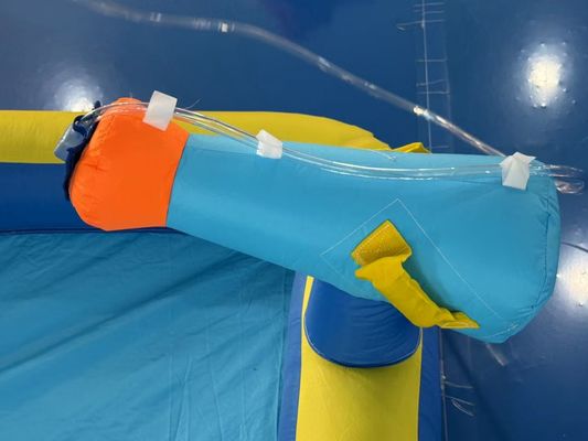 Polyester-Oxford aufblasbare blau-orangefarbene Wasserrutsche für Kinder