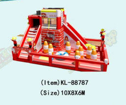 Feuerwehrwagen-Combos Kinder-Spaßpark aufblasbarer Spielplatz