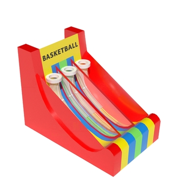 Aufblasbares Mini-Basketballspielzeug mit drei bunten, lebendigen Körben
