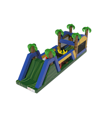 Tropischer aufblasbarer Spielplatz: Ein lustiger Hindernisweg Dschungelpalmenbaum - Thema