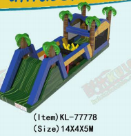 Tropischer aufblasbarer Spielplatz: Ein lustiger Hindernisweg Dschungelpalmenbaum - Thema