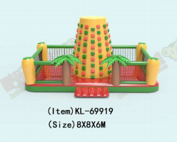 Aufblasbare Felsenklettern: Ein Spaßvolles Abenteuer im Freien Spielplatz Tropische Palmen