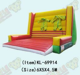 Verspielte aufblasbare Kletterwand-Attraktion mit zwei Anzügen inklusive - Kletterstruktur für aufregende Herausforderungen